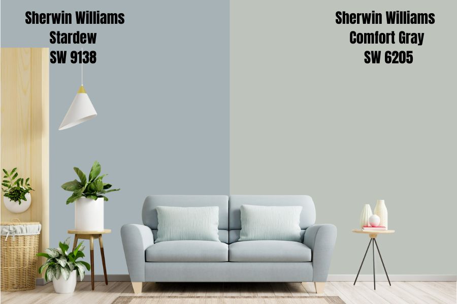 Sherwin Williams Stardew vs. Comfort Gray SW 6205