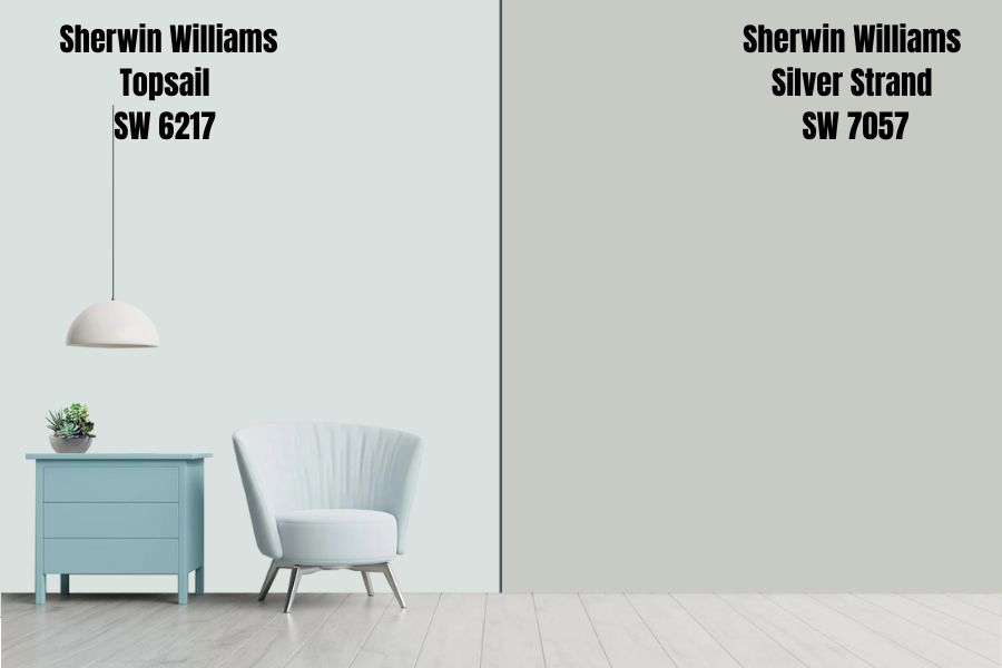 Sherwin Williams Topsail vs. Silver Strand SW 7057