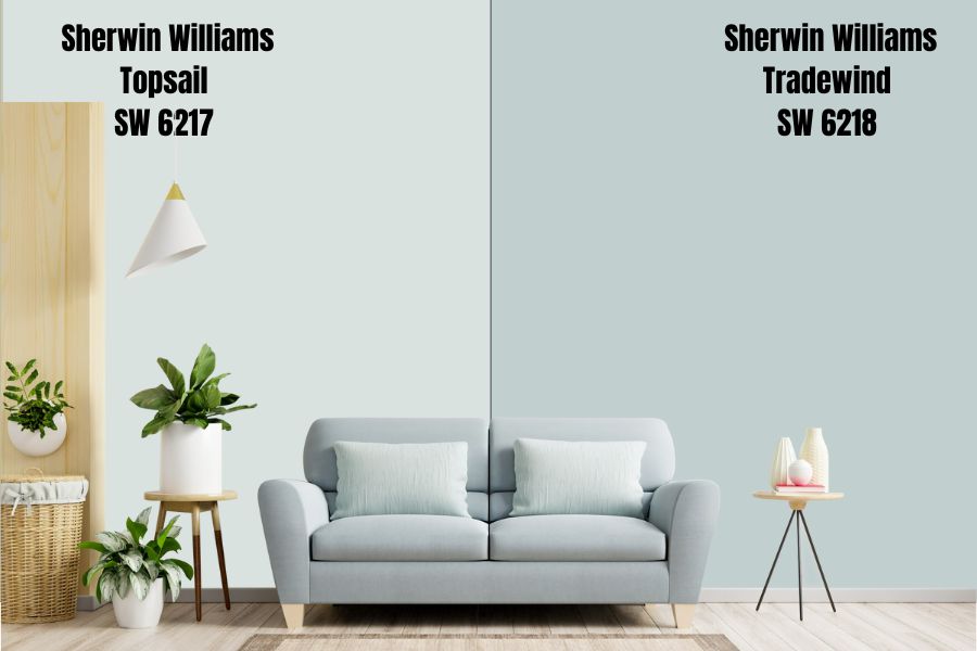 Sherwin Williams Topsail vs. Tradewind SW 6218