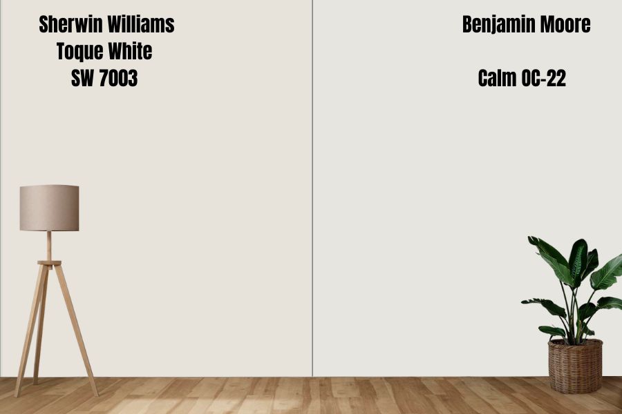 Sherwin Williams Toque White vs. Benjamin Moore Calm OC-22