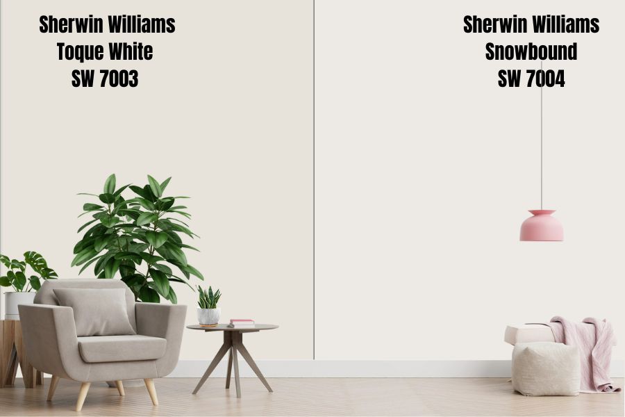Sherwin Williams Torque White vs. Snowbound SW 7004