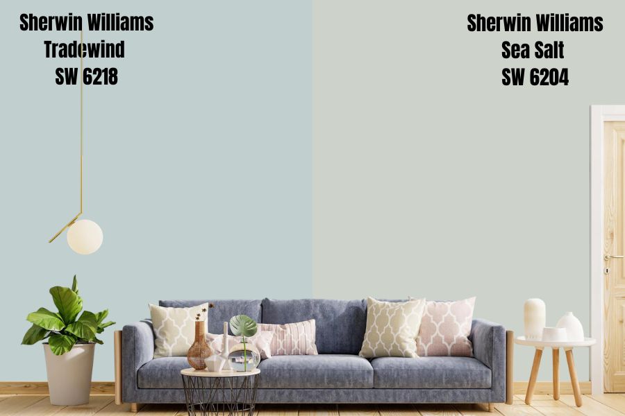 Sherwin Williams Tradewind vs. Sea Salt SW 6204