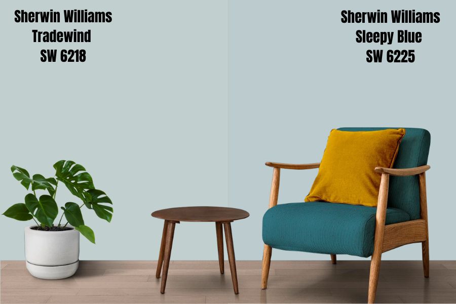 Sherwin Williams Tradewind vs. Sleepy Blue SW 6225