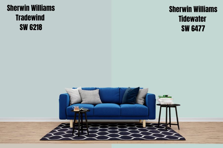 Sherwin Williams Tradewind vs. Tidewater SW 6477