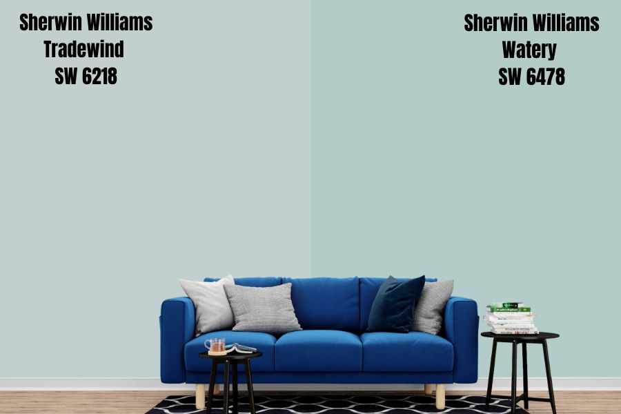 Sherwin Williams Tradewind vs. Watery SW 6478