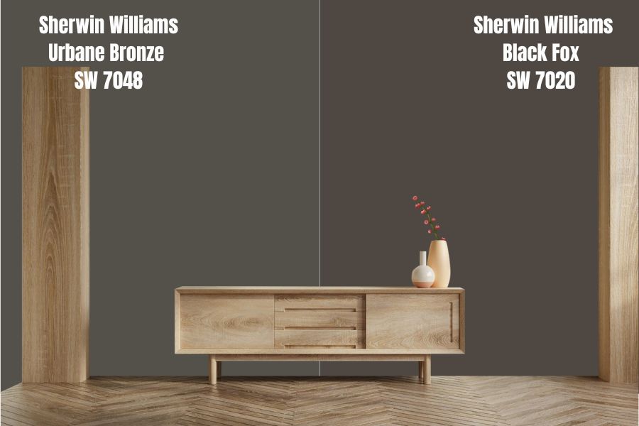 Sherwin Williams Urbane Bronze vs. Black Fox SW 7020