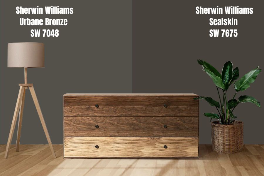 Sherwin Williams Urbane Bronze vs. Sealskin SW 7675