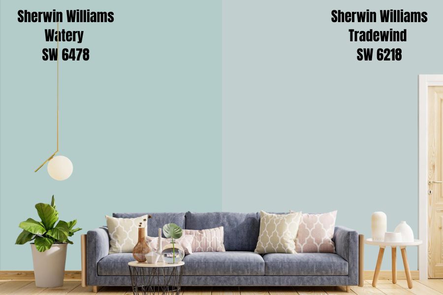 Sherwin Williams Watery vs. Tradewind (SW 6218)