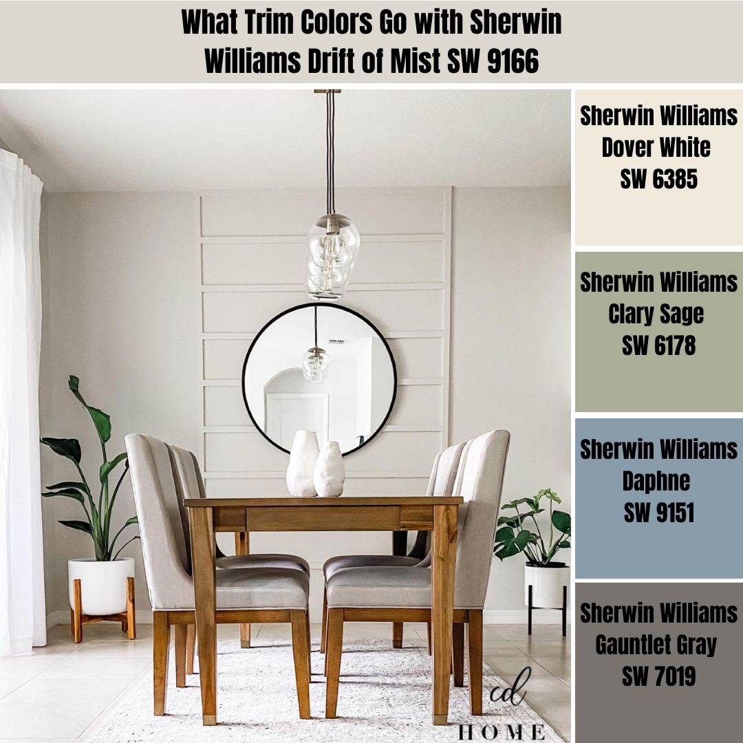 What Trim Colors Go with Sherwin Williams Drift of Mist SW 9166