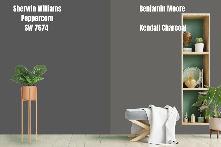 Benjamin Moore Kendall Charcoal vs Sherwin Williams Peppercorn