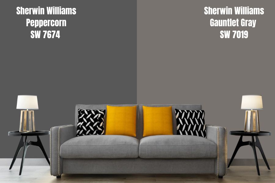 Gauntlet Gray vs Sherwin Williams Peppercorn