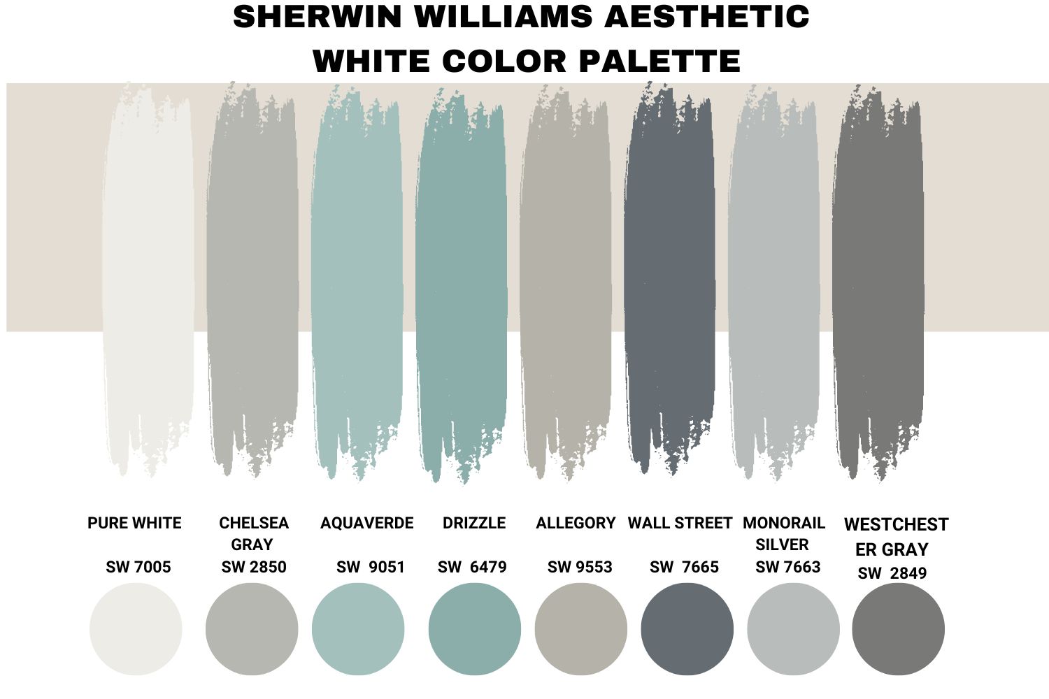 Sherwin Williams Aesthetic White Color Palette