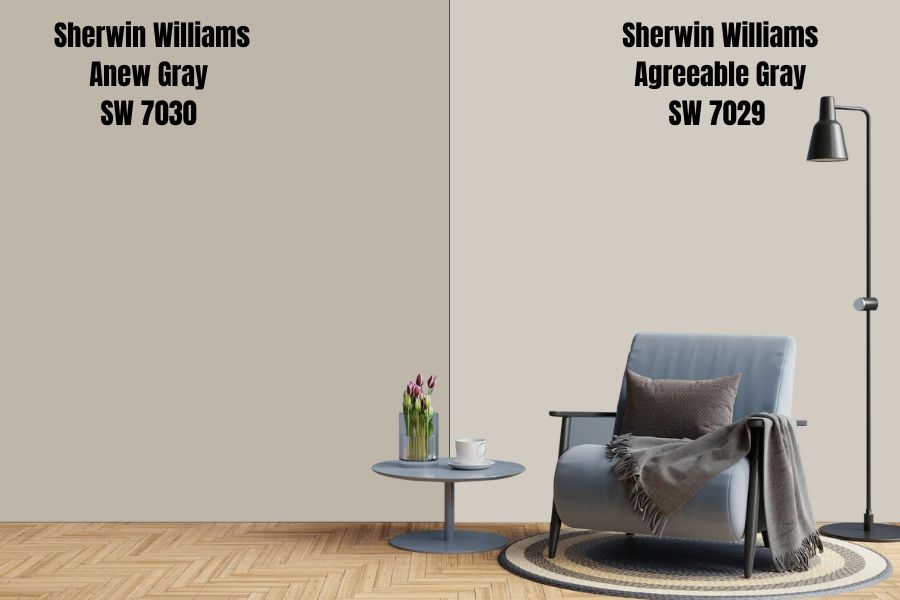 Sherwin Williams Anew Gray Vs. Agreeable Gray SW 7029