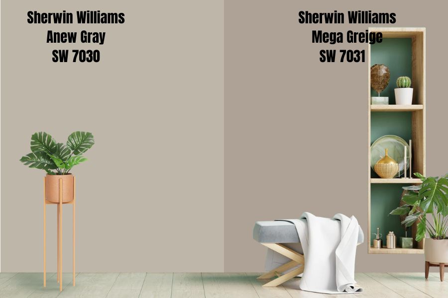 Sherwin Williams Anew Gray Vs. Mega Greige SW 7031