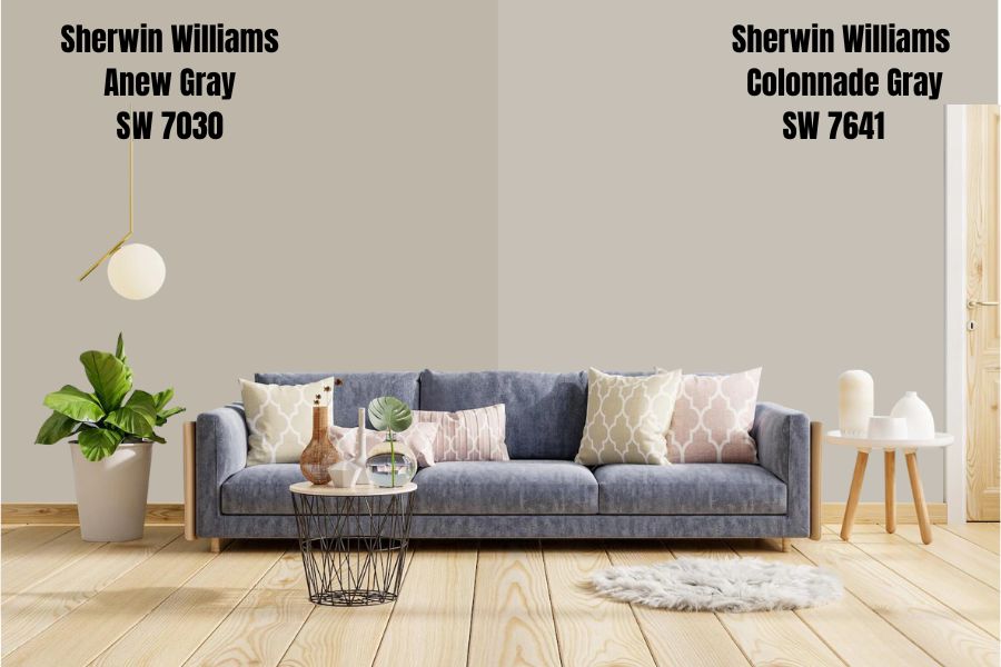Sherwin Williams Anew Gray Vs.Colonnade Gray SW 7641