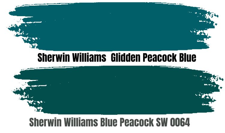 Sherwin Williams Blue Peacock vs. Glidden Peacock Blue