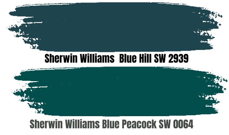 Sherwin Williams Blue Peacock vs. Sherwin Williams Blue Hill SW 2939