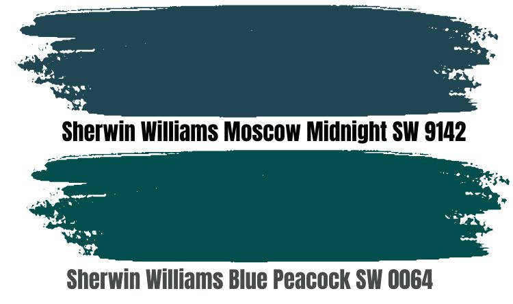 Sherwin Williams Blue Peacock vs. Sherwin Williams Moscow Midnight SW 9142