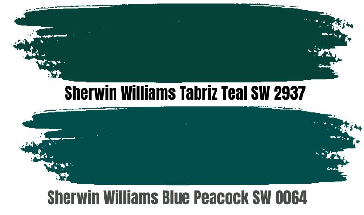Sherwin Williams Blue Peacock vs. Sherwin Williams Tabriz Teal SW 2937