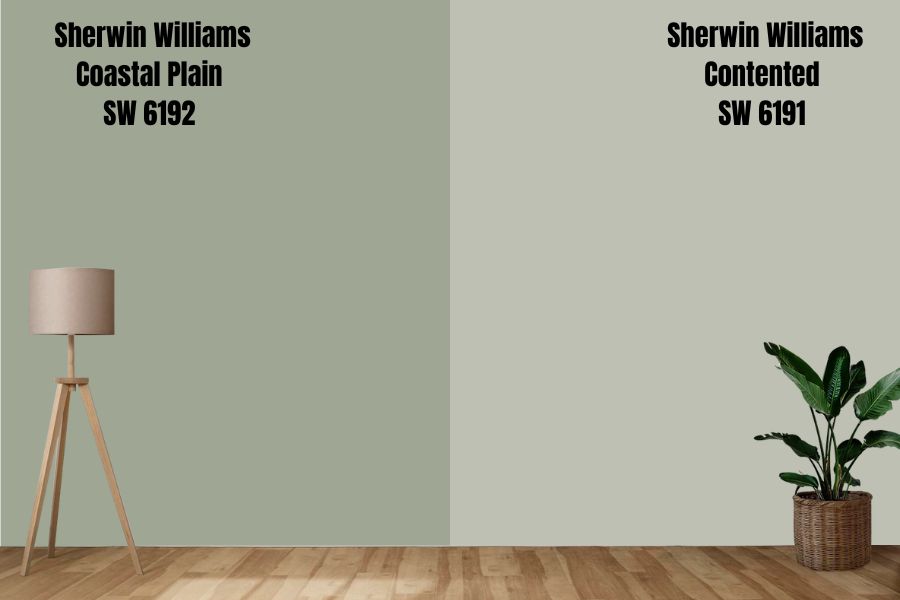 Sherwin Williams Coastal Plain vs Contented SW 6191