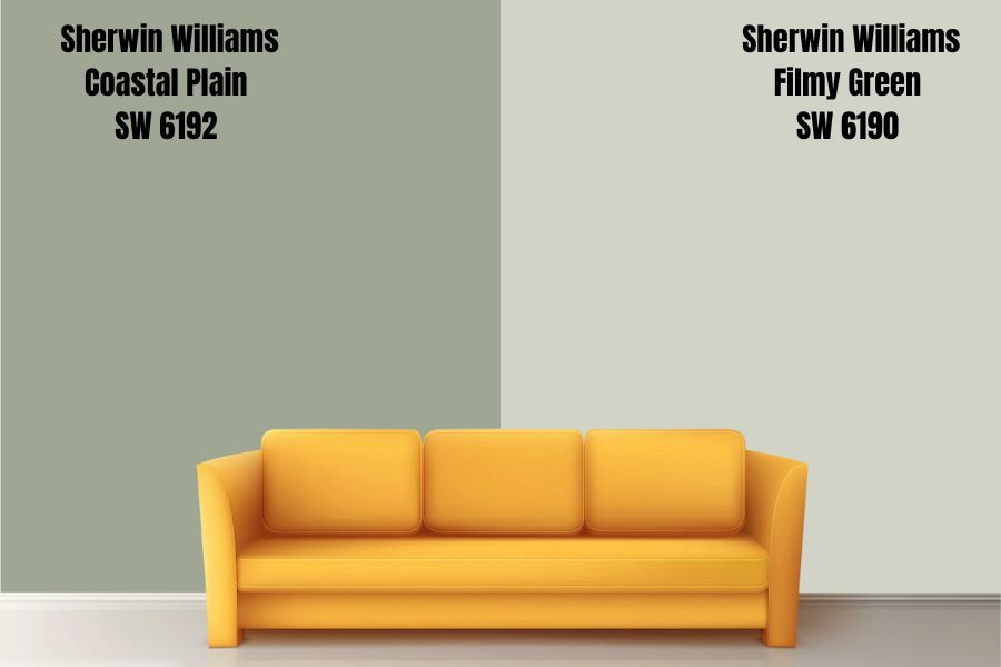 Sherwin Williams Coastal Plain vs. Filmy Green SW 6190