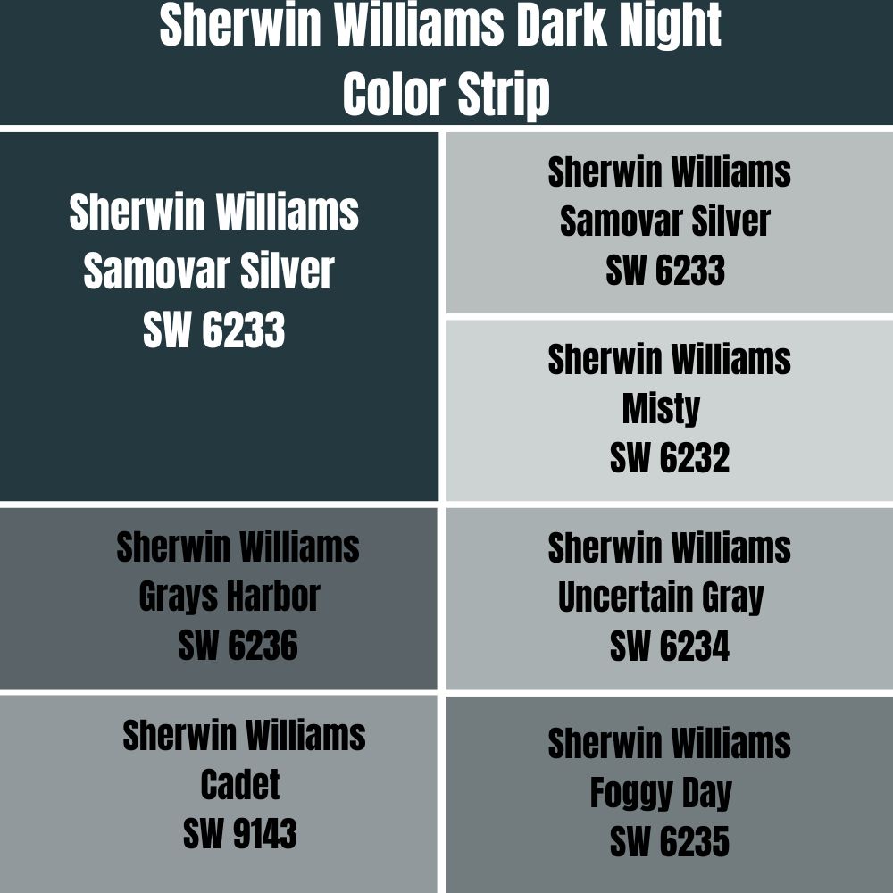 Sherwin Williams Dark Night Color Strip