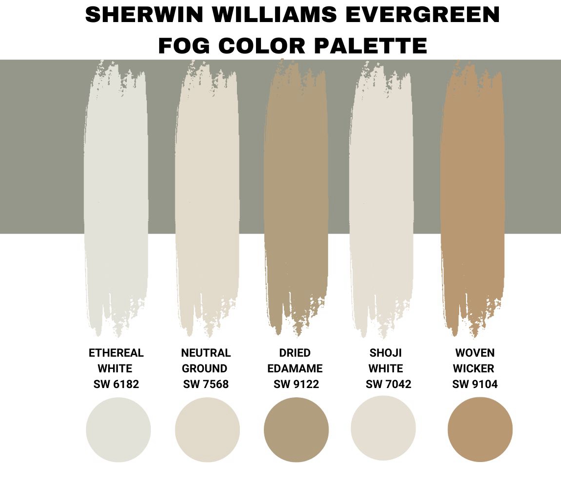 Sherwin Williams Evergreen Fog Color Palette 