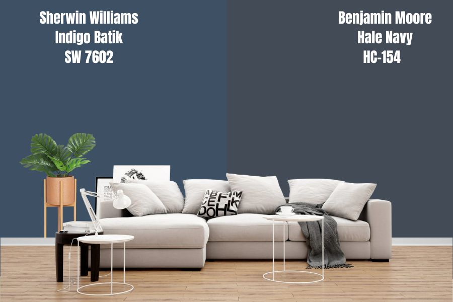 Sherwin Williams Indigo Batik vs Hale Navy (HC-154)