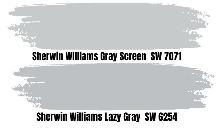Sherwin-Williams Lazy Gray vs. Sherwin-Williams Gray Screen SW 7071