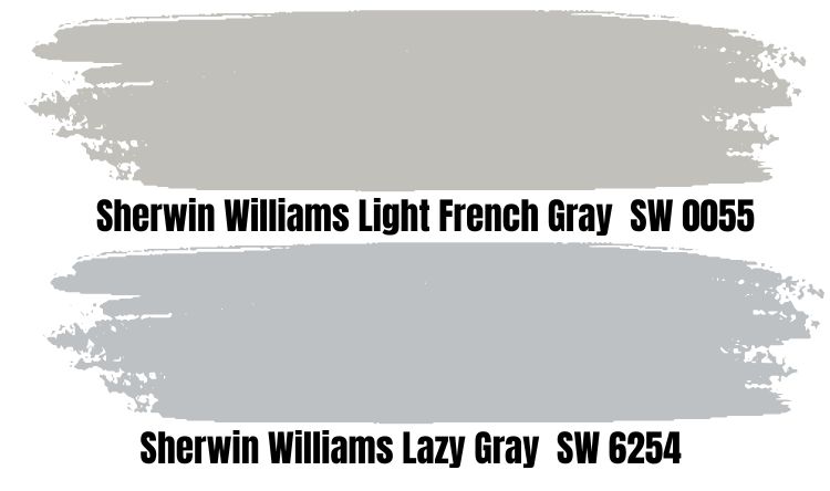 Sherwin-Williams Lazy Gray vs. Sherwin-Williams Light French Gray SW 0055