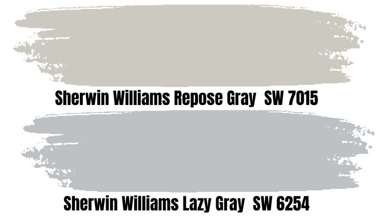Sherwin-Williams Lazy Gray vs. Sherwin-Williams Repose Gray SW 7015
