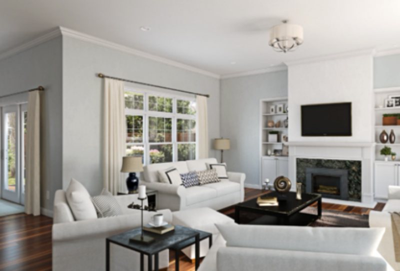 Sherwin Williams Olympus White Living Room During The Day