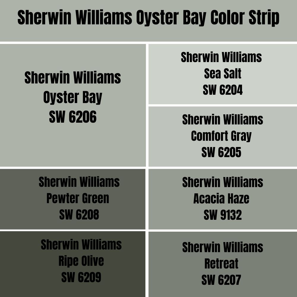 Sherwin Williams Oyster Bay Color Strip