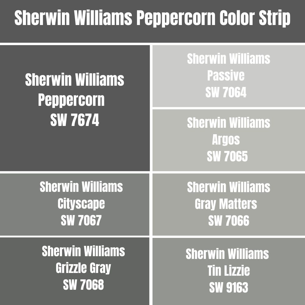 Sherwin Williams Peppercorn Color Strip