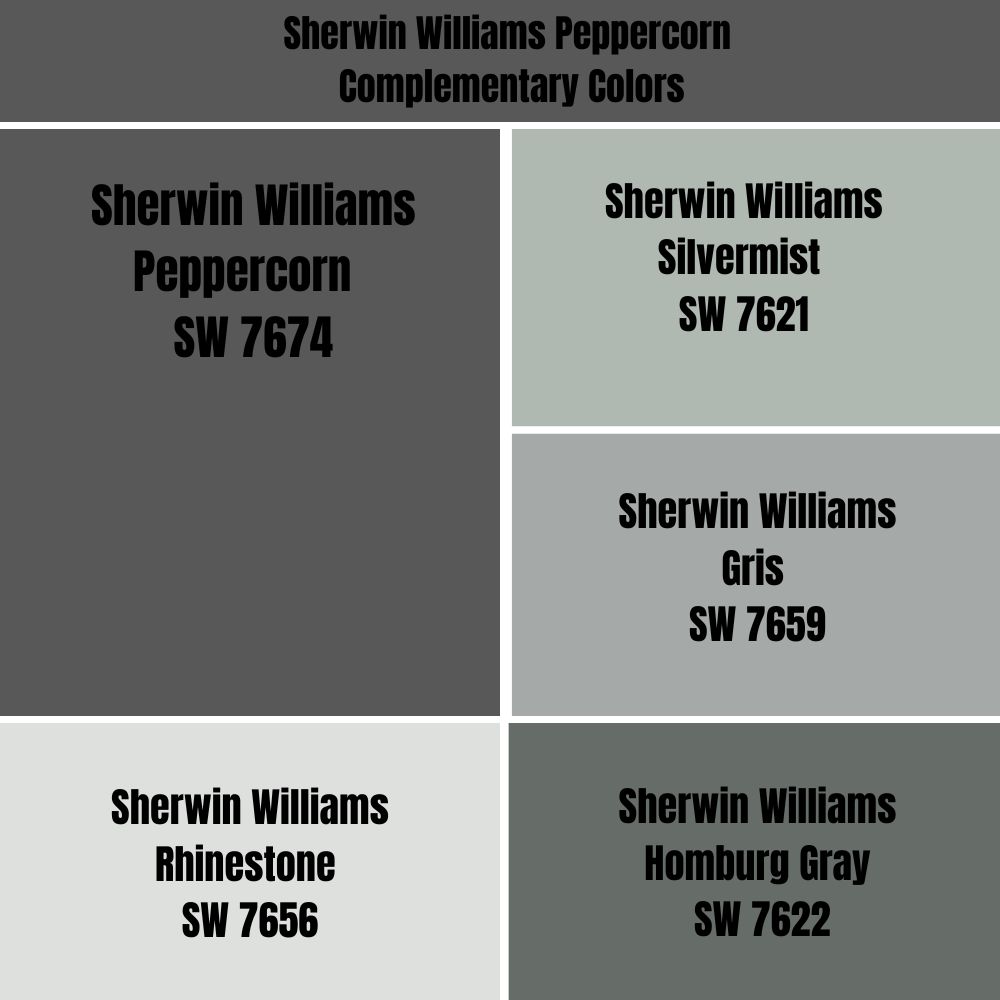 Sherwin Williams Peppercorn Complementary Colors