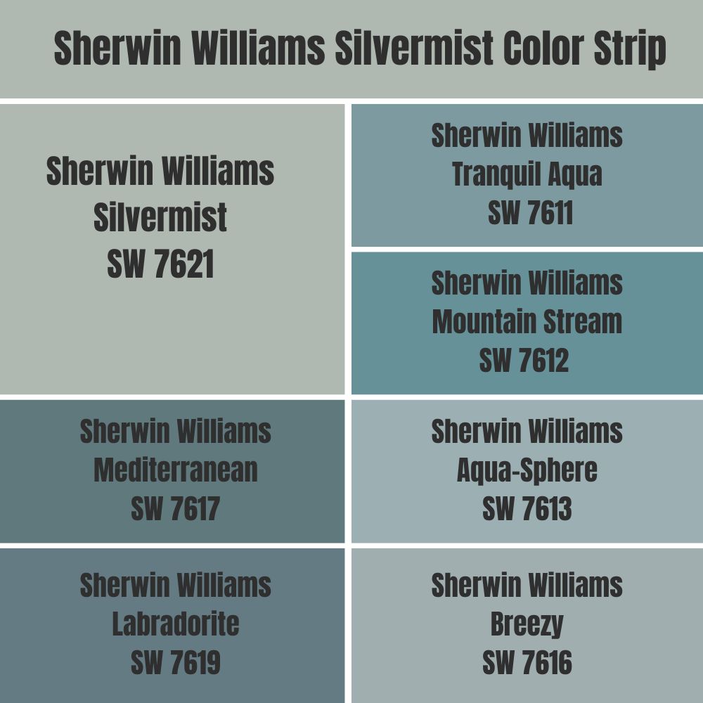Sherwin Williams Silvermist Color Strip