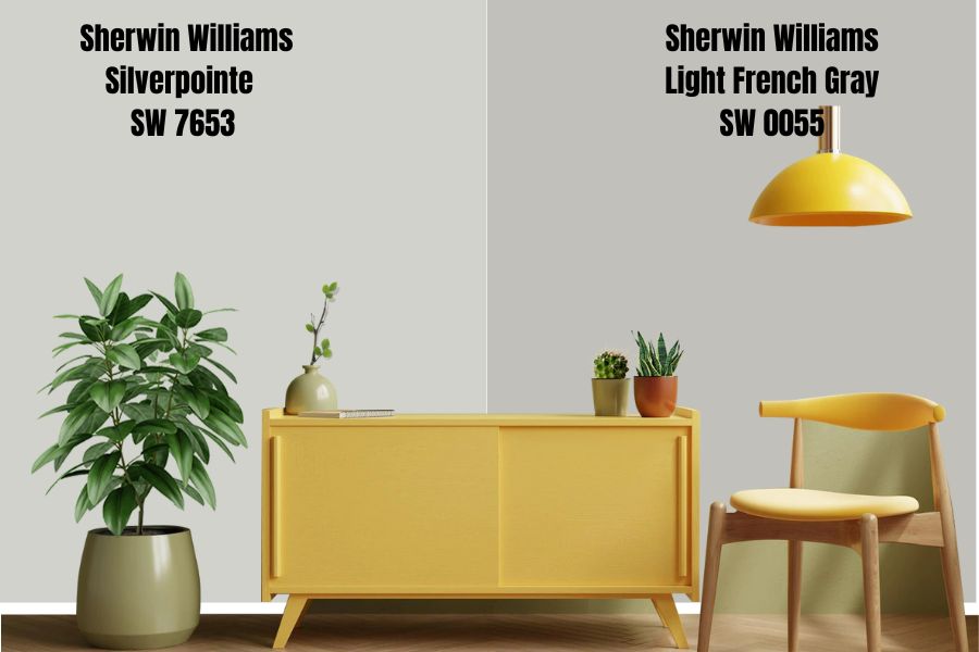 Sherwin-Williams Silverpointe vs. Sherwin-Williams Light French Gray (SW 0055)