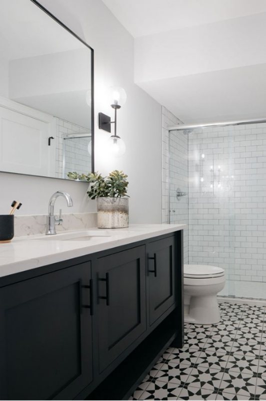 Sherwin Williams Tricorn Black Bathroom