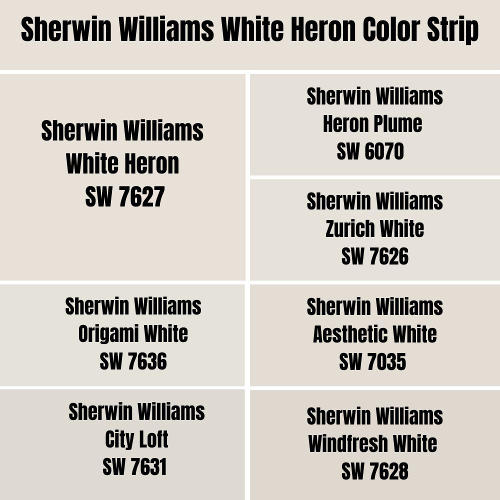 Sherwin Williams White Heron Color Strip