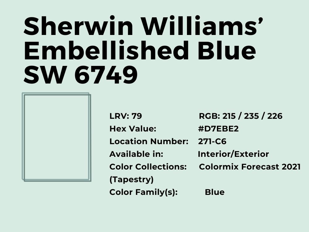 23. Sherwin Williams’ Embellished Blue SW 6749