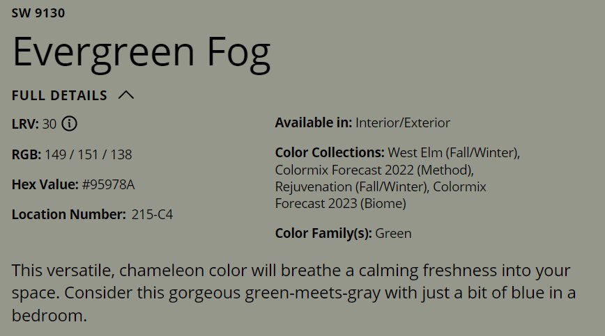 Evergreen Fog (SW 9130)