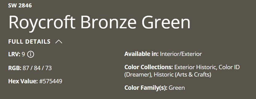 Roycroft Bronze Green (SW 2846)