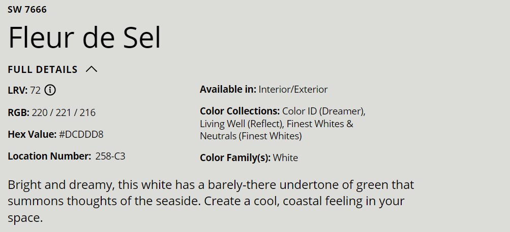 Sherwin Williams Fleur de Sel (SW 7666)