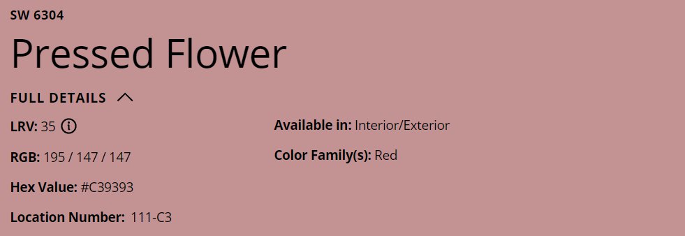 Sherwin Williams Pressed Flower SW 6304