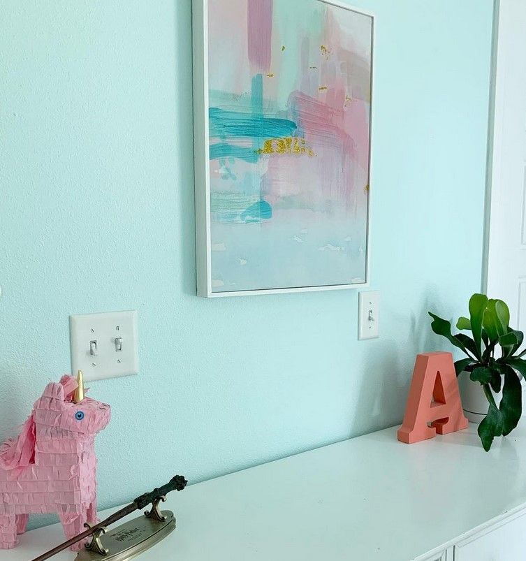 Sherwin Williams Tame Teal looks good in bedroom with abundant light.02