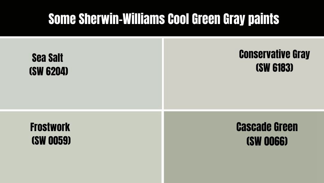 Some Sherwin-Williams Cool Green Grays