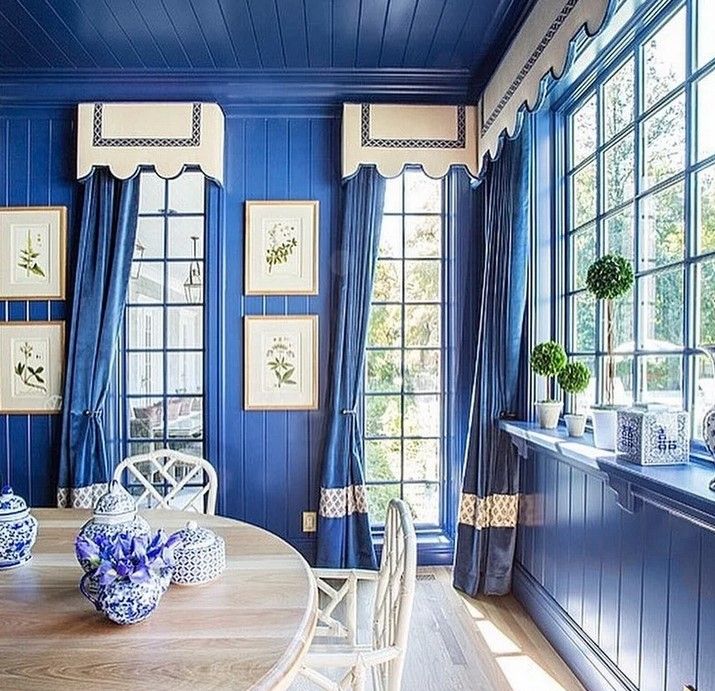 Farrow & Ball Drawing Room Blue on a front door and interior walls. (2)