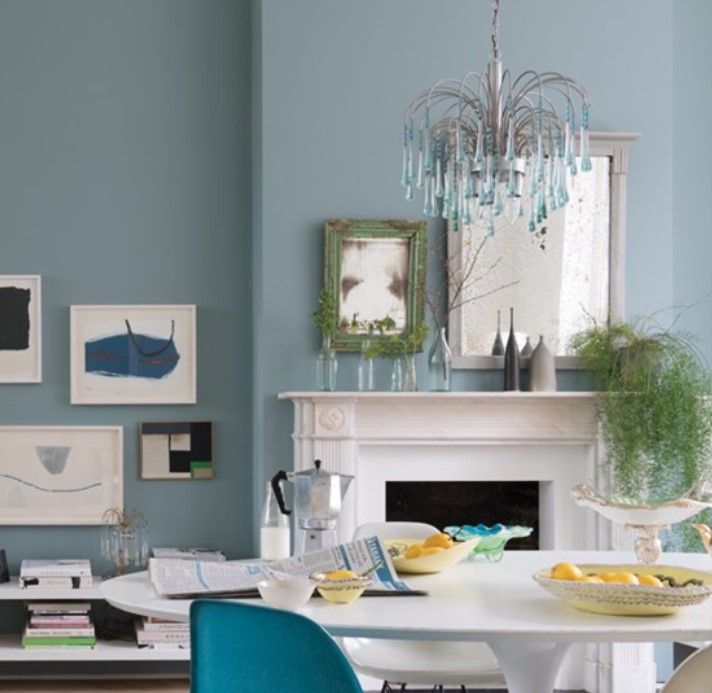 Farrow & Ball Oval Room Blue on interior walls. (2)