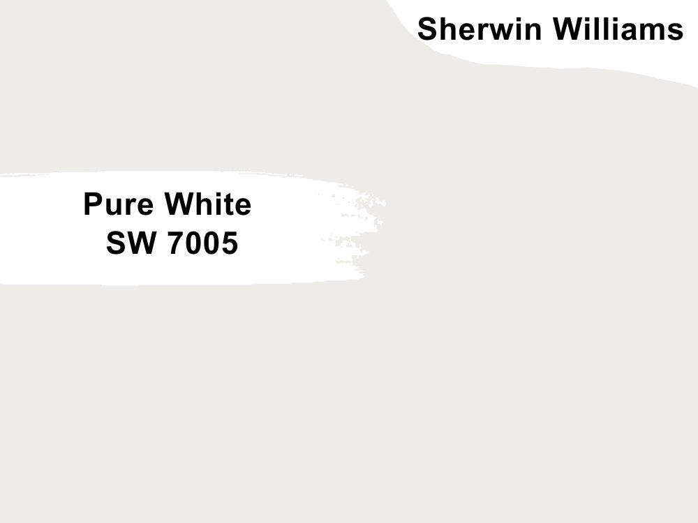 5.Sherwin Williams Pure White SW 7005