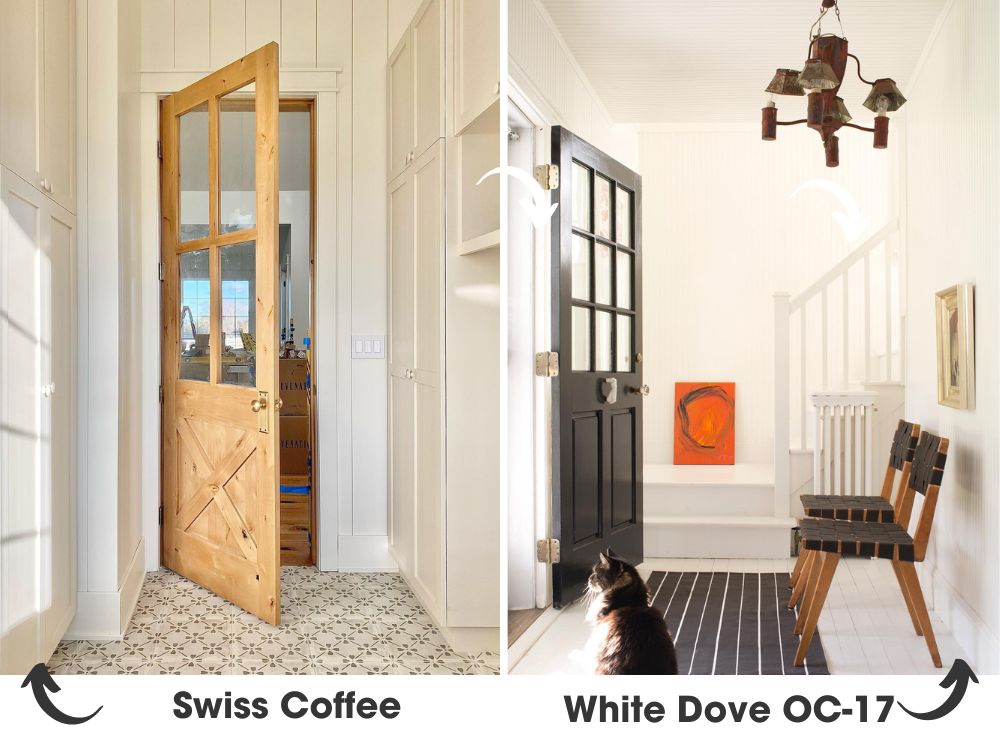 Benjamin Moore White Dove vs Swiss Coffee